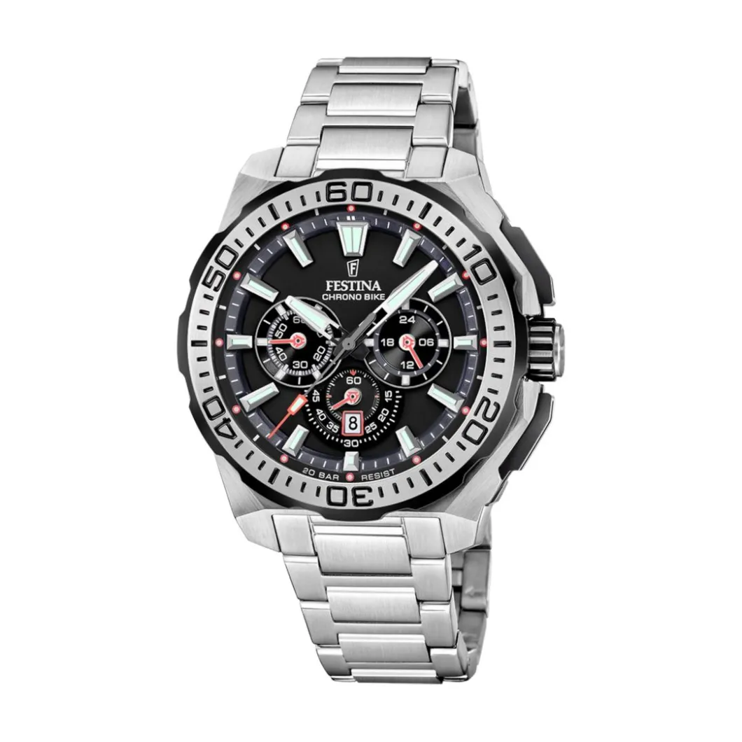 Festina Montre Acier<Montre Homme Chrono Bike - F20724-7 Bracelet Acier Argent