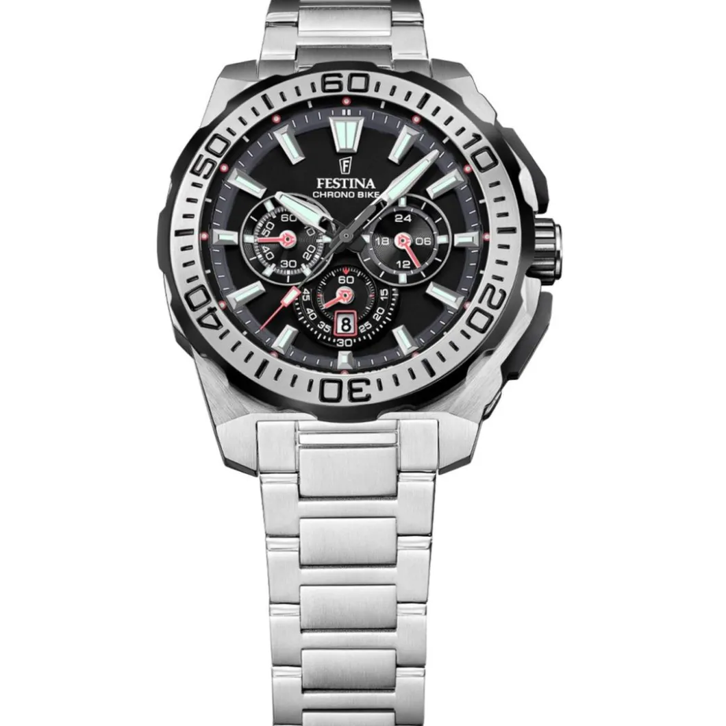Festina Montre Acier<Montre Homme Chrono Bike - F20724-7 Bracelet Acier Argent