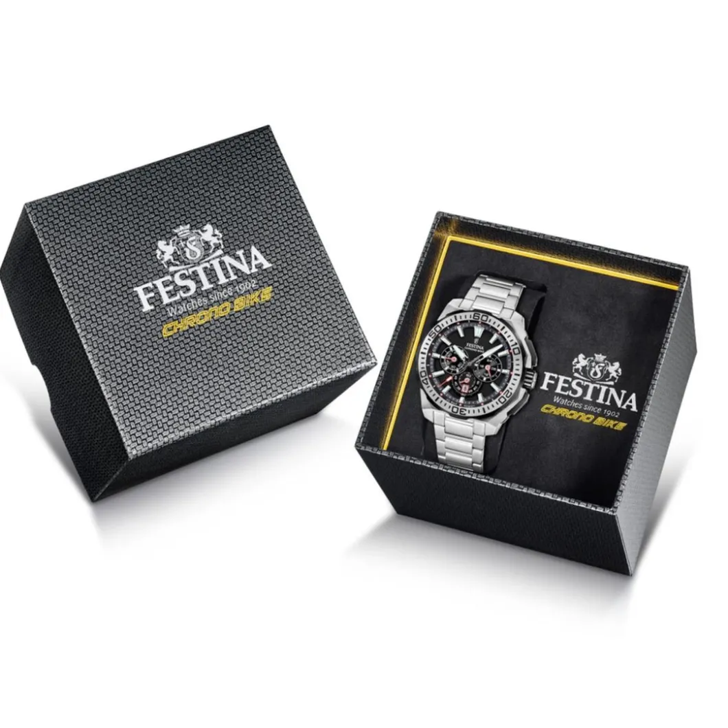 Festina Montre Acier<Montre Homme Chrono Bike - F20724-7 Bracelet Acier Argent