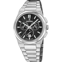 Festina Swiss Made Montre Acier<Montre Homme Rive Collection - F20059-4 Bracelet Acier Argent