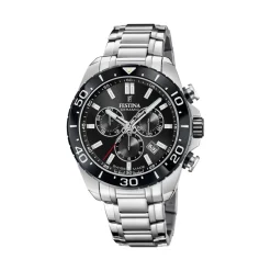 Festina Swiss Made Montre Acier<Montre Homme Chrono - F20042-4 Bracelet Acier Argent