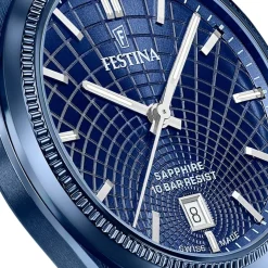 Festina Swiss Made Montre Acier<Montre Homme Rive Collection - F20078-1 Bracelet Acier Bleu