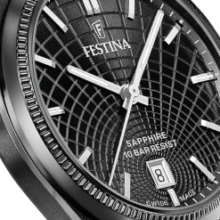 Festina Swiss Made Montre Acier<Montre Homme Rive Collection - F20080-1 Bracelet Acier Noir