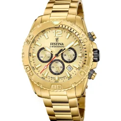 Festina Montre Acier<Montre Homme Timeless Chronograph - F20684-1 Bracelet Acier Doré