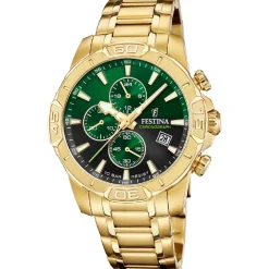 Festina Montre Acier<Montre Homme Timeless Chronograph - F20705-6 Bracelet Acier Doré