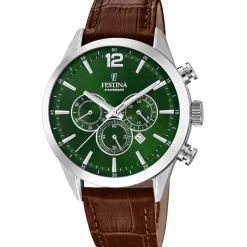 Festina Montre Cuir<Montre Homme Timeless Chronograph - F20542-8 Bracelet Cuir Marron