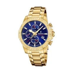 Festina Montre Acier<Montre Homme Timeless Chronograph - F20705-3 Bracelet Acier Doré