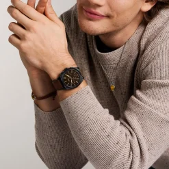 Fossil Montres Montre Cuir<Montre Homme Everett - FS6108 Bracelet Cuir Marron