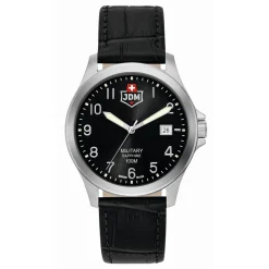 JDM Military Montre Cuir<Montre Homme Alpha I - JDM-WG001-01 Bracelet Cuir Noir