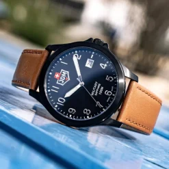 JDM Military Montre Cuir<Montre Homme Alpha I - JDM-WG001-04 Bracelet Cuir Marron