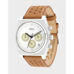 Kelton Montre Cuir<Montre Homme RC 24 Chrono - 9124842 Méca-Quartz Blanc