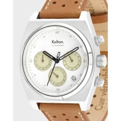 Kelton Montre Cuir<Montre Homme RC 24 Chrono - 9124842 Méca-Quartz Blanc