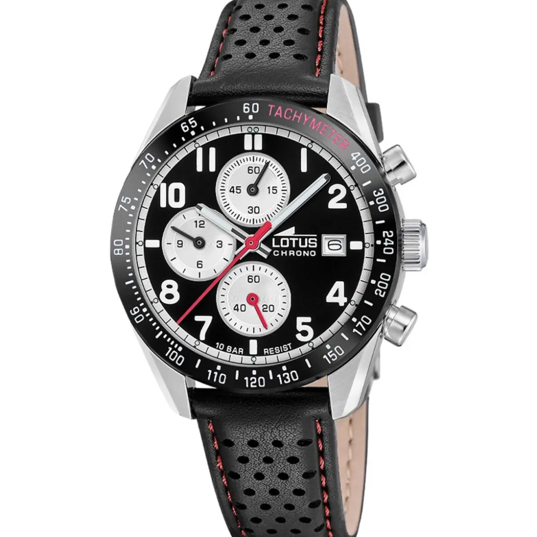 Lotus Montre Cuir<Montre Homme Chrono - L18995-4 Bracelet Cuir Noir