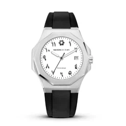Maison Du Temps Montre Automatique<Montre Homme MTZeta Arabic Blanc Silicone Noir