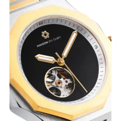 Maison Du Temps Montre Automatique|Montre Acier<Montre Homme MTZeta Coeur Ouvert Noir Doré Jaune Acier