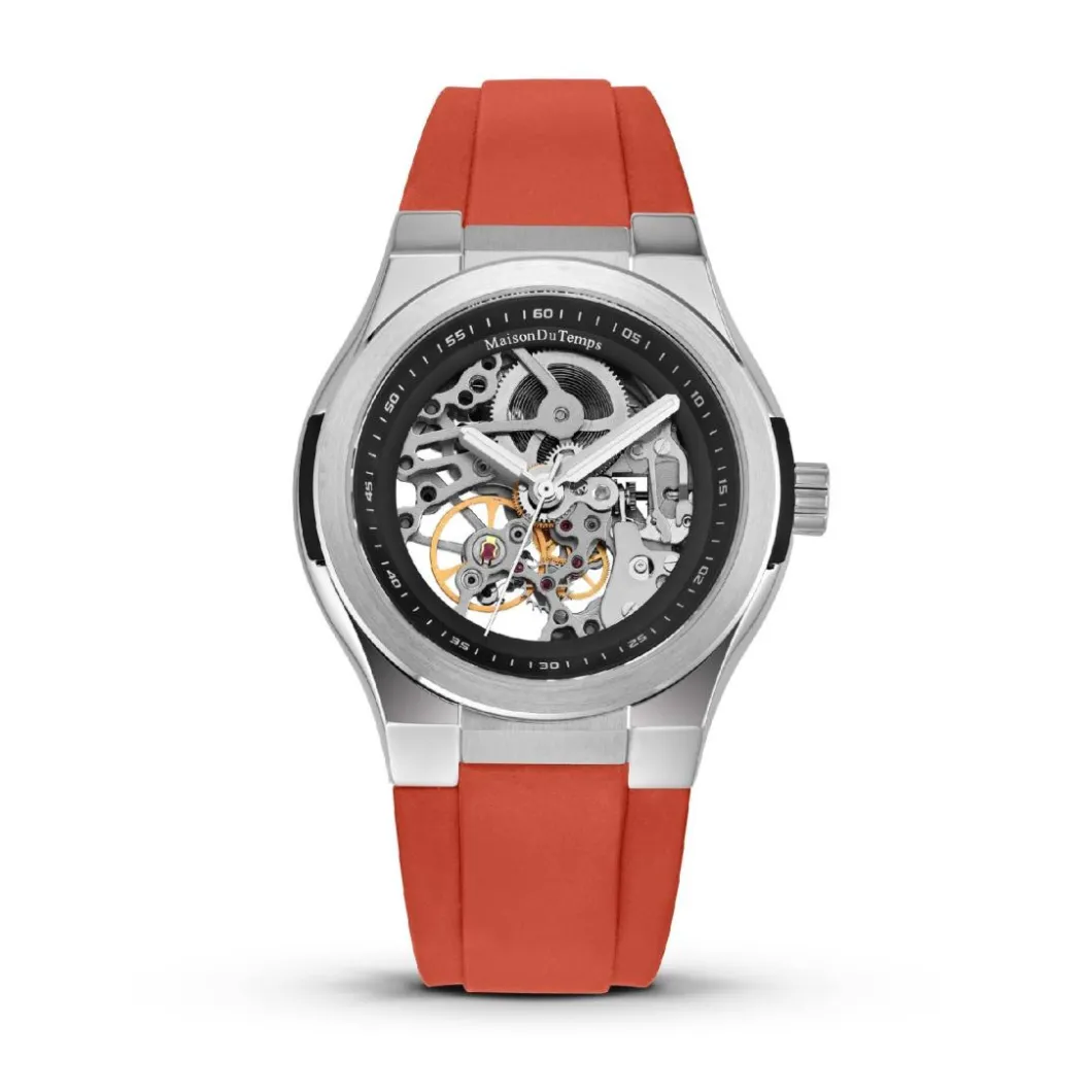 Maison Du Temps Montre Automatique<Montre Homme MTEpsilon Skeleton Silicone Rouge