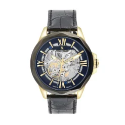 Montignac Montre Fabriquée En France|Montre Cuir<Montre Homme - MOW805 Bracelet Cuir Noir