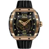 Nubeo Montres Montre Automatique<Montre Homme Magellan 24H Automatic - NB-6087-06 Bracelet Silicone Noir
