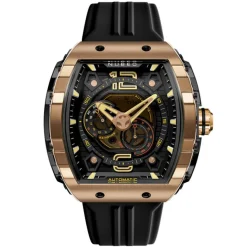 Nubeo Montres Montre Automatique<Montre Homme Magellan 24H Automatic - NB-6087-06 Bracelet Silicone Noir