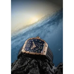 Nubeo Montres Montre Automatique<Montre Homme Magellan 24H Automatic - NB-6087-06 Bracelet Silicone Noir