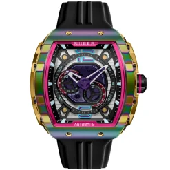 Nubeo Montres Montre Automatique<Montre Homme Magellan 24H Automatic - NB-6087-03 Bracelet Silicone Blanc