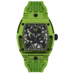Philipp Plein Montre Automatique<Montre Homme The Skeleton Crystal - PWPTA0124 Bracelet Résine Vert