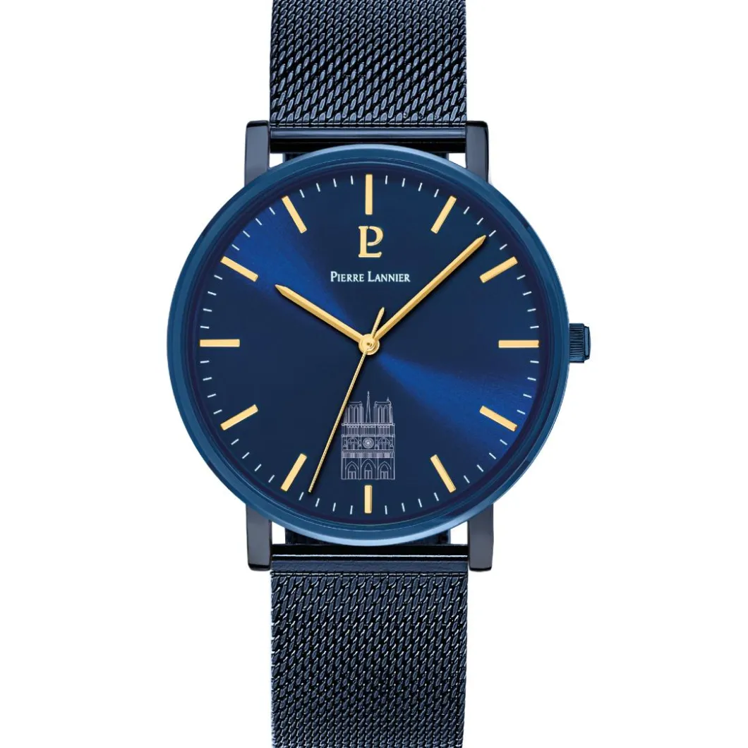 Pierre Lannier Montre Acier<Montre Homme Coeur Battant - 299C469 Bracelet Acier Bleu