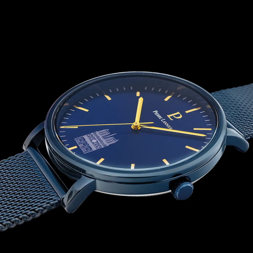 Pierre Lannier Montre Acier<Montre Homme Coeur Battant - 299C469 Bracelet Acier Bleu