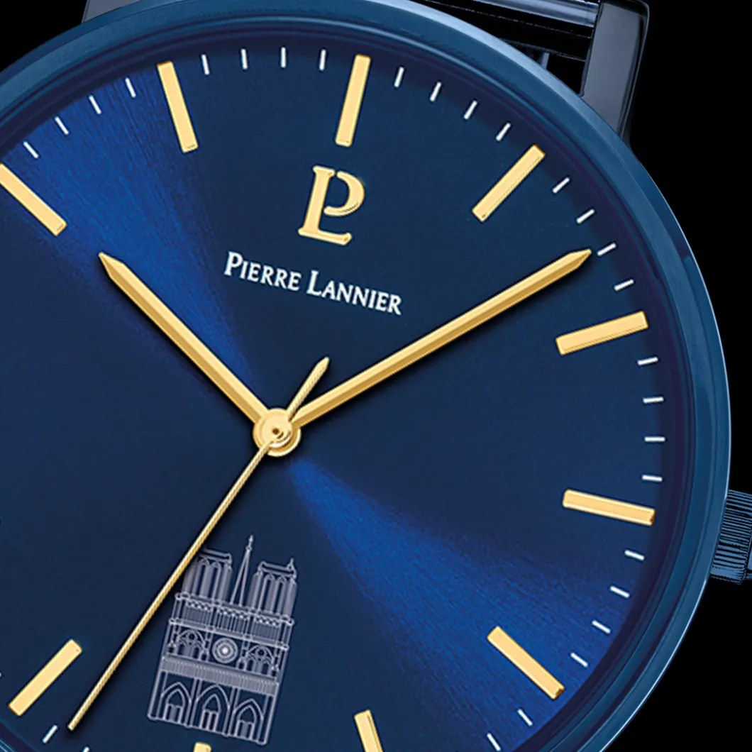 Pierre Lannier Montre Acier<Montre Homme Coeur Battant - 299C469 Bracelet Acier Bleu