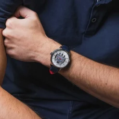 Pierre Lannier Montre Automatique|Montre Cuir<Montre Homme Notre Dame Cœur Battant - 300A126 Bracelet Cuir Bleu