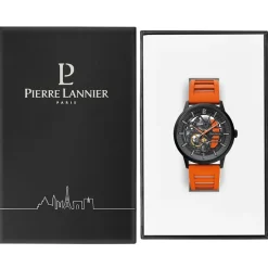 Pierre Lannier Montre Automatique<Montre Homme - 341A499 Paddock Bracelet Caoutchouc Orange