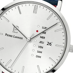 Pierre Lannier Montre Fabriquée En France|Montre Cuir<Montre Homme Data - 242D126 Bracelet Cuir Bleu