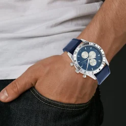 So Charm Montres Montre Cuir<Montre homme quartz bleu MH265 par Pascal Szerman