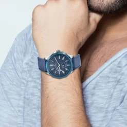 So Charm Montres Montre Cuir<Montre homme quartz bleu MH294 par Pascal Szerman