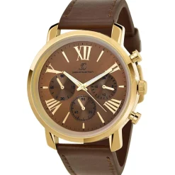 So Charm Montres Montre Cuir<Montre homme quartz dorée et cuir marron MH289 par Pascal Szerman
