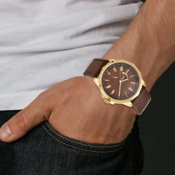 So Charm Montres Montre Cuir<Montre homme quartz marron MH294 par Pascal Szerman