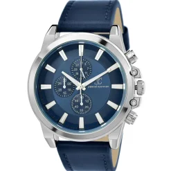 So Charm Montres Montre Cuir<Montre homme quartz MH308-BLEU par Pascal Szerman acier et cuir bleu