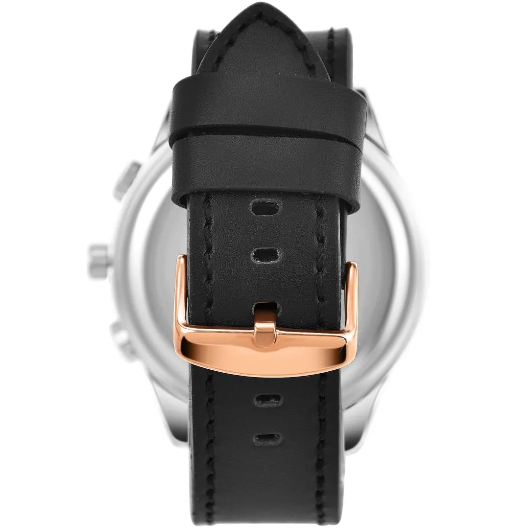 So Charm Montres Montre Cuir<Montre homme quartz par Pascal Szerman dorée rose fond blanc