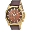 So Charm Montres Montre Cuir<Montre homme quartz par Pascal Szerman dorée et marron