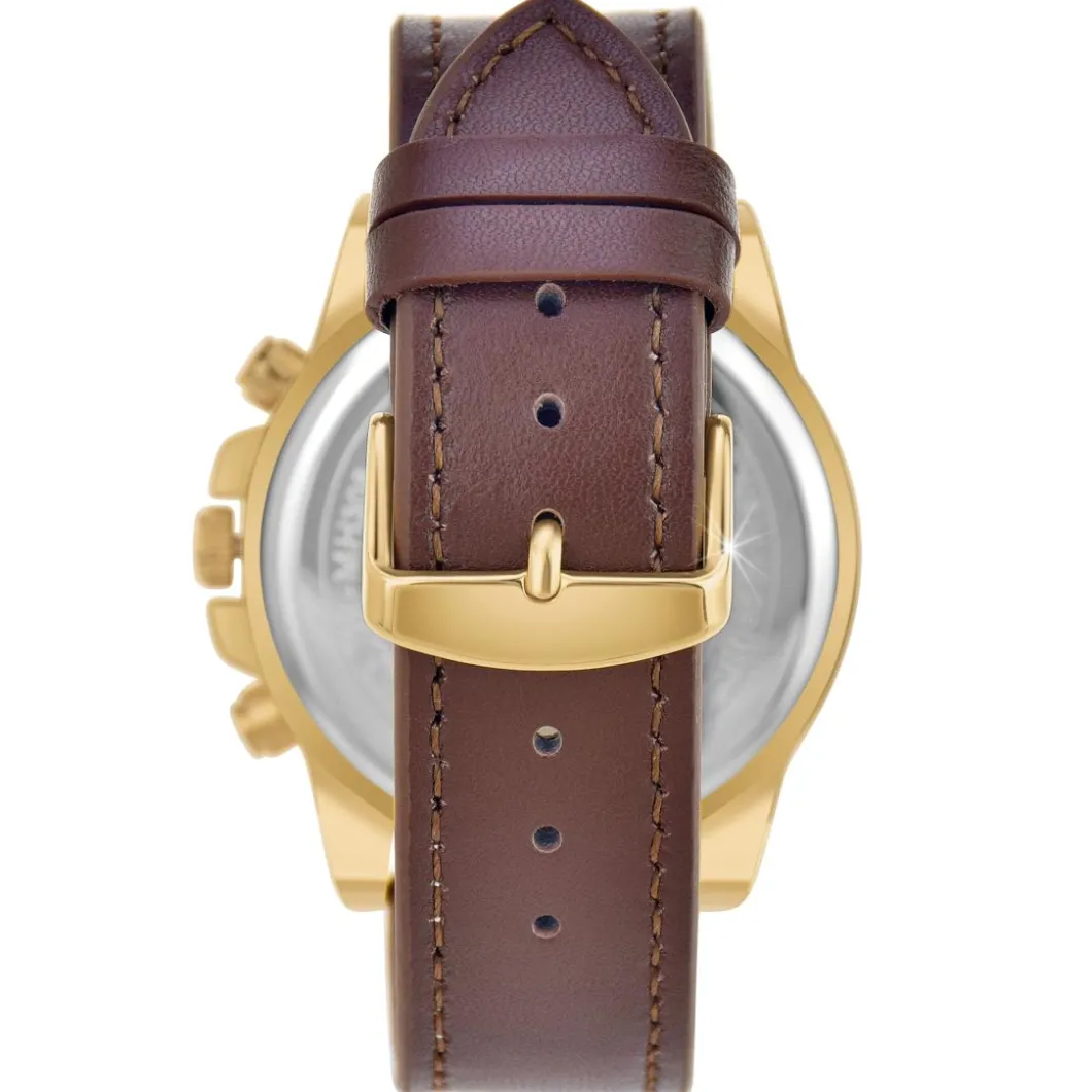 So Charm Montres Montre Cuir<Montre homme quartz par Pascal Szerman dorée et marron
