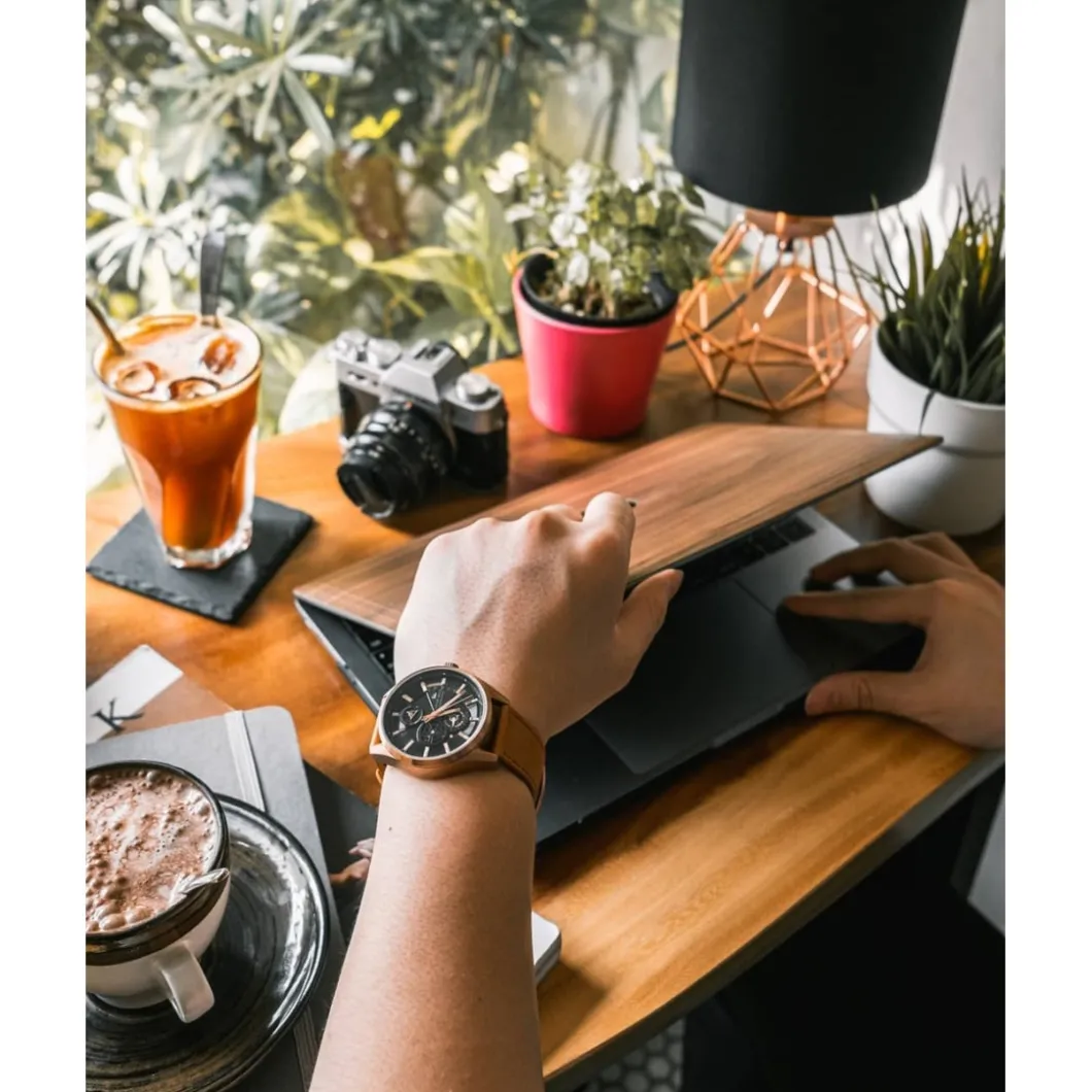 AriesGold Montre Automatique|Montre Cuir<Montre Homme ROADSTER G 9021 RG-BK - ARIES GOLD