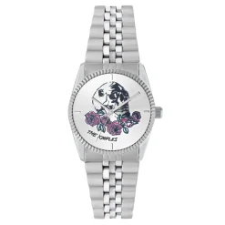 The Kooples Montres Montre Acier<Montre Homme Skull & Roses - TKW818 Bracelet Acier Argenté