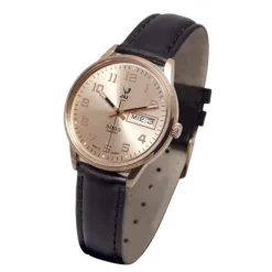 Jaz Montre Cuir<Montre 3003 Datic JZ112/5 - Montre Noire Cuir Dateur Homme