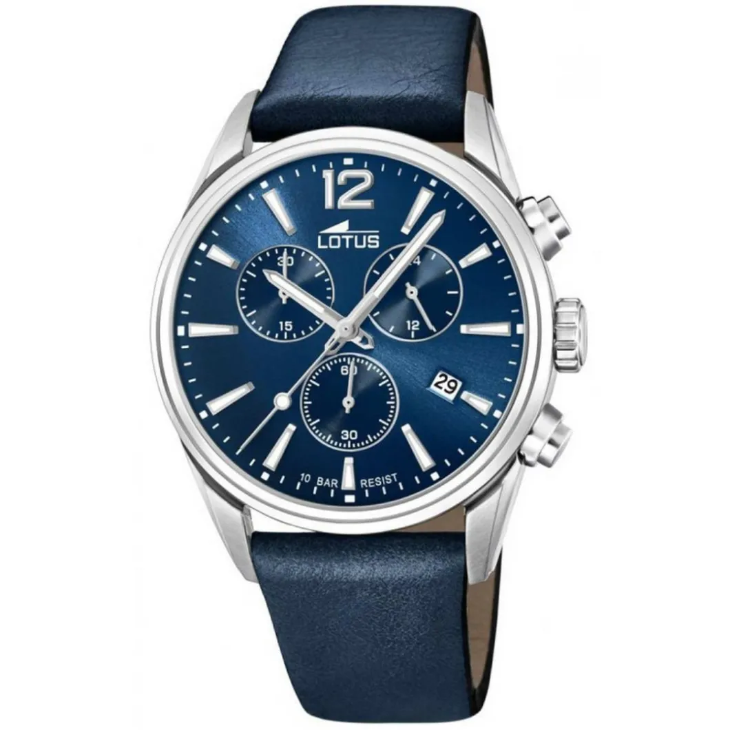 Lotus Montre Cuir<Montre L18691-1 - CHRONO Dateur,Chronographe Cuir Bleu Homme