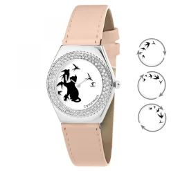 So Charm Montres Montre Cuir<Montre MF316-OISEAU-CHAT-BEIGE - So Charm
