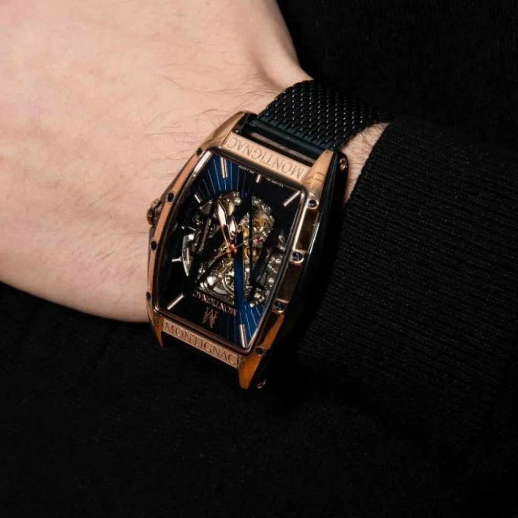 Montignac Montre Acier|Montre Automatique<Montre MOW706 Bleu Homme