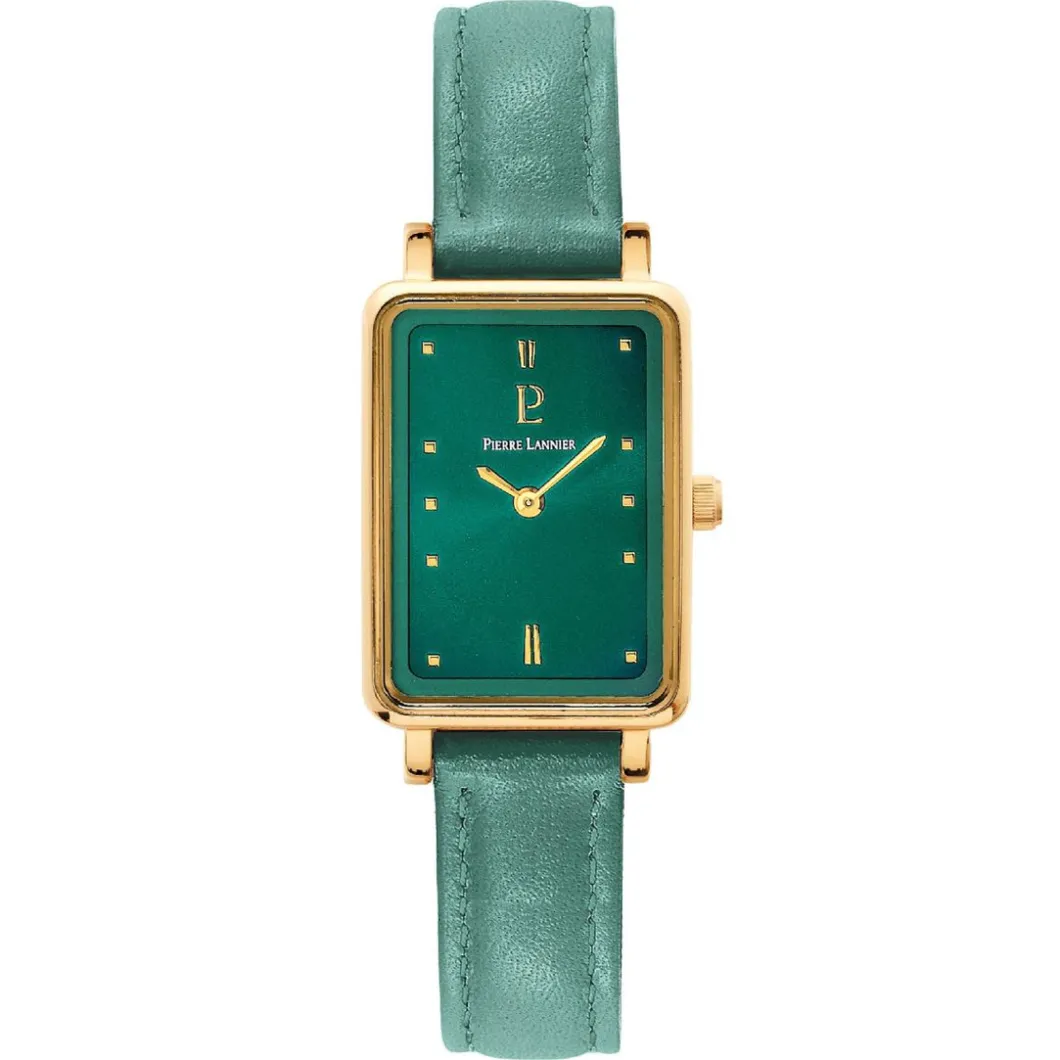 Pierre Lannier Montre Cuir<Montre Vert Rectangulaire Femme