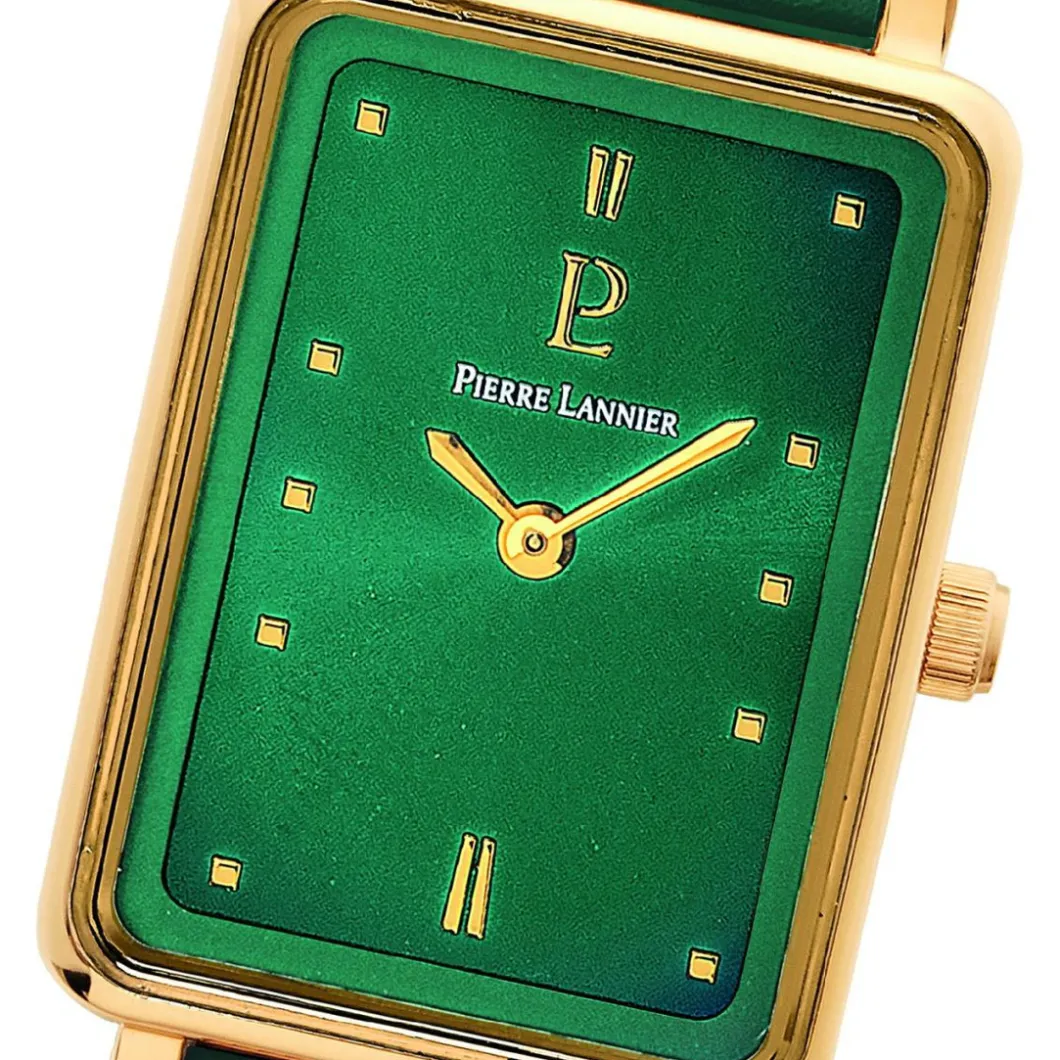 Pierre Lannier Montre Cuir<Montre Vert Rectangulaire Femme