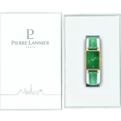 Pierre Lannier Montre Cuir<Montre Vert Rectangulaire Femme