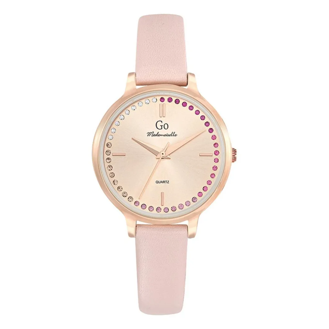 Go Mademoiselle Montre Cuir<Montre pour femme 699496 avec bracelet en cuir rose